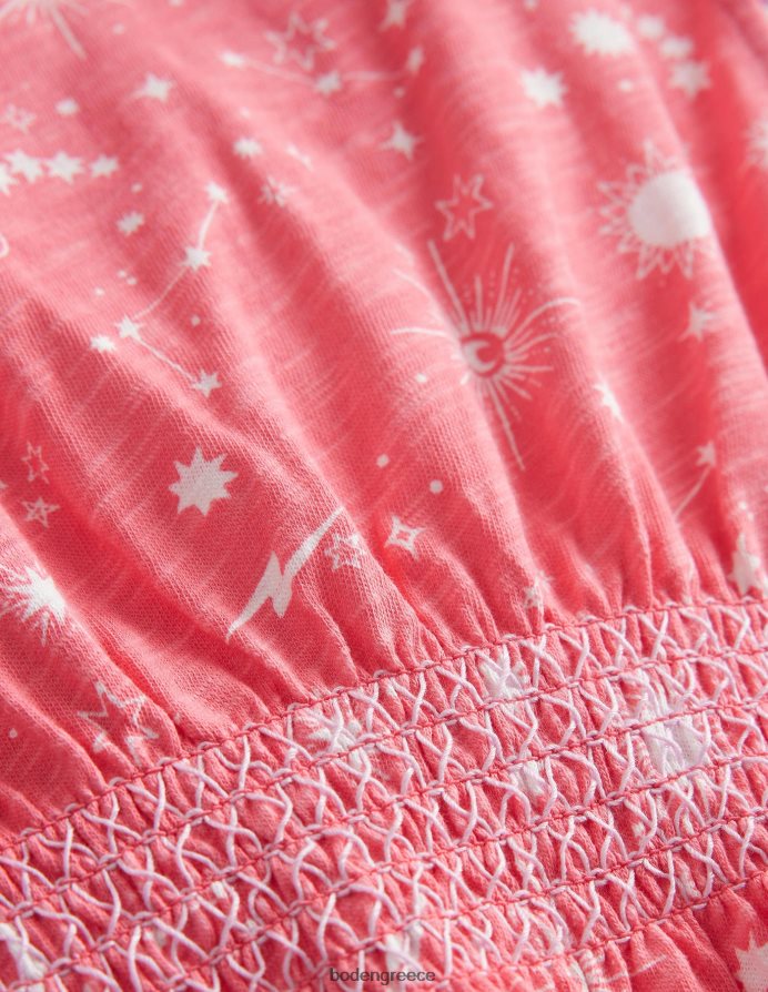 ροδακινί μπουνιά ροζ είδη ένδυσης εμπριμέ γιορτινό φόρεμα Boden κορίτσια 464PH82804