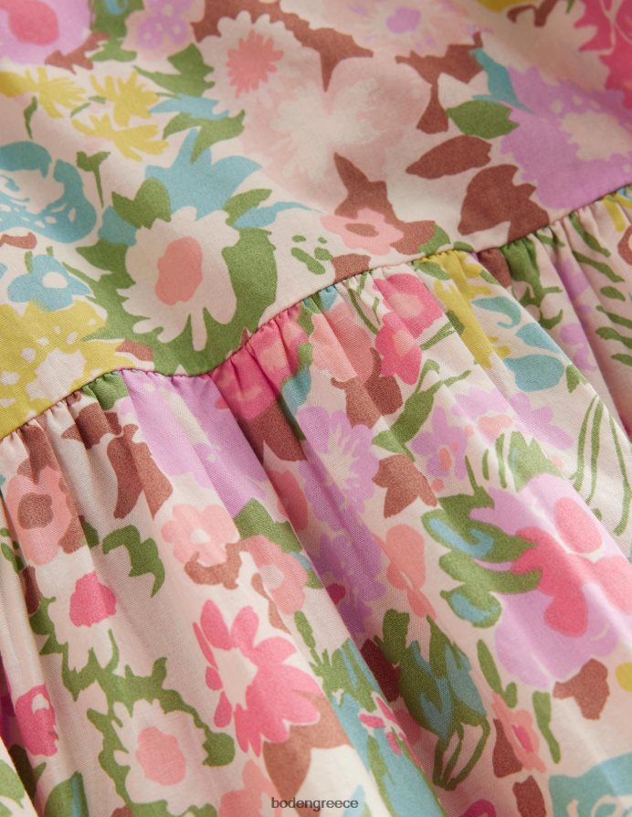 πολύ ζωγραφικά λουλουδάτα είδη ένδυσης βαμβακερό φόρεμα με στάμπα Boden κορίτσια 464PH82854