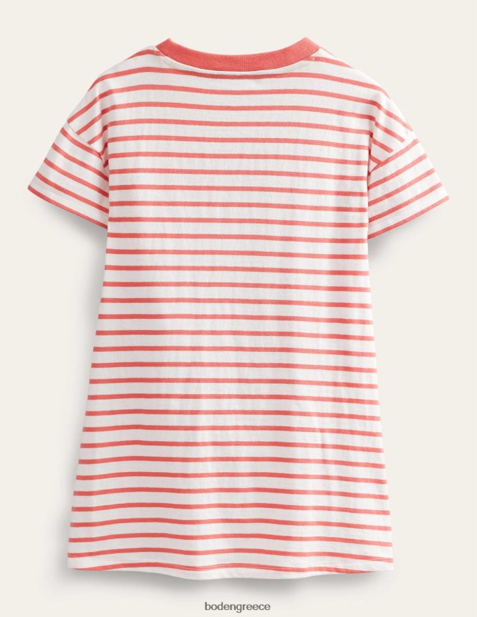 ροδακινί γροθιά ροζ πεταλούδα είδη ένδυσης φόρεμα ζέρσεϊ με εμπριμέ λογότυπο Boden κορίτσια 464PH82881