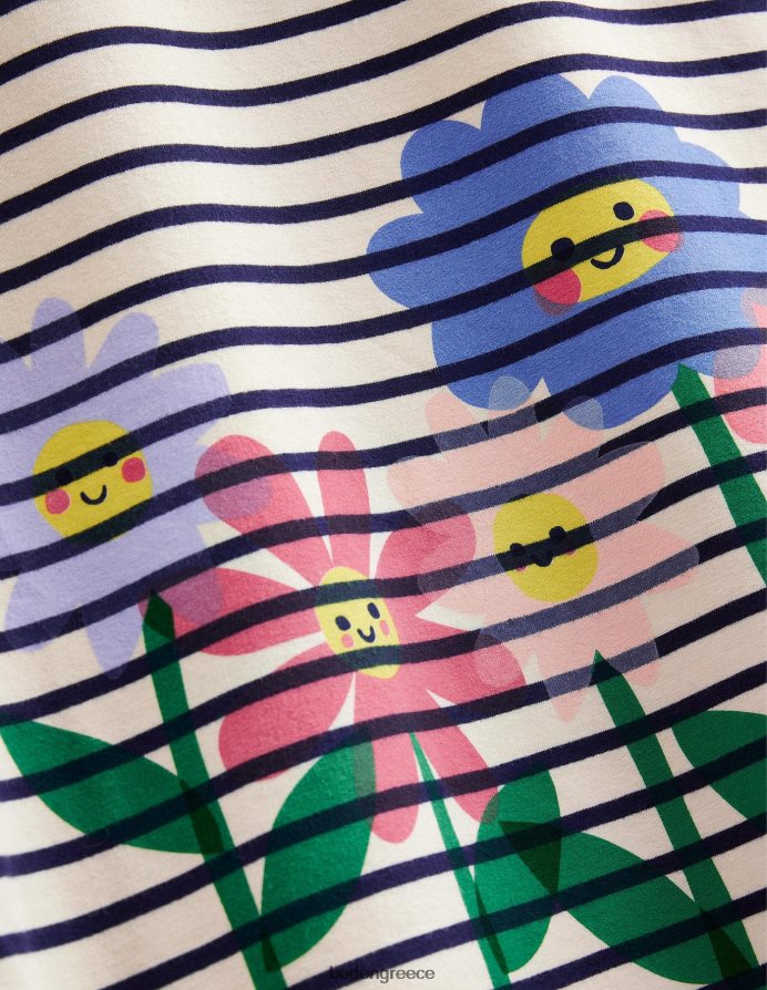 λοβό βανίλιας/λουλούδια ναυτικού είδη ένδυσης γραφικό ιδρώτα τουνίκ Boden κορίτσια 464PH82889