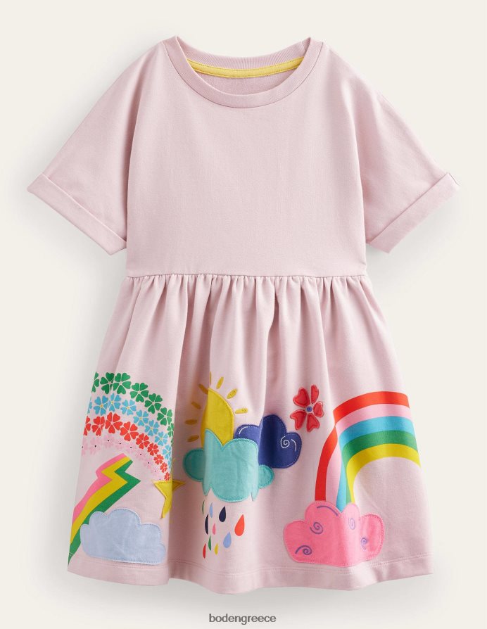 γαλλικός ροζ καιρός είδη ένδυσης απλικέ φόρεμα τζέρσεϊ Boden κορίτσια 464PH82937