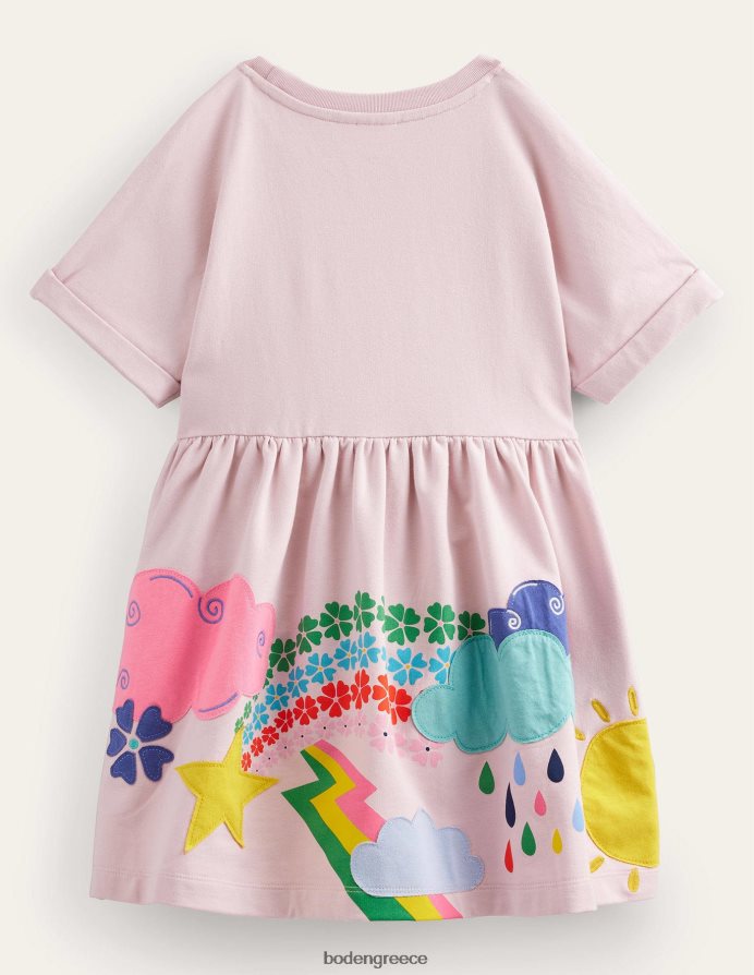 γαλλικός ροζ καιρός είδη ένδυσης απλικέ φόρεμα τζέρσεϊ Boden κορίτσια 464PH82937