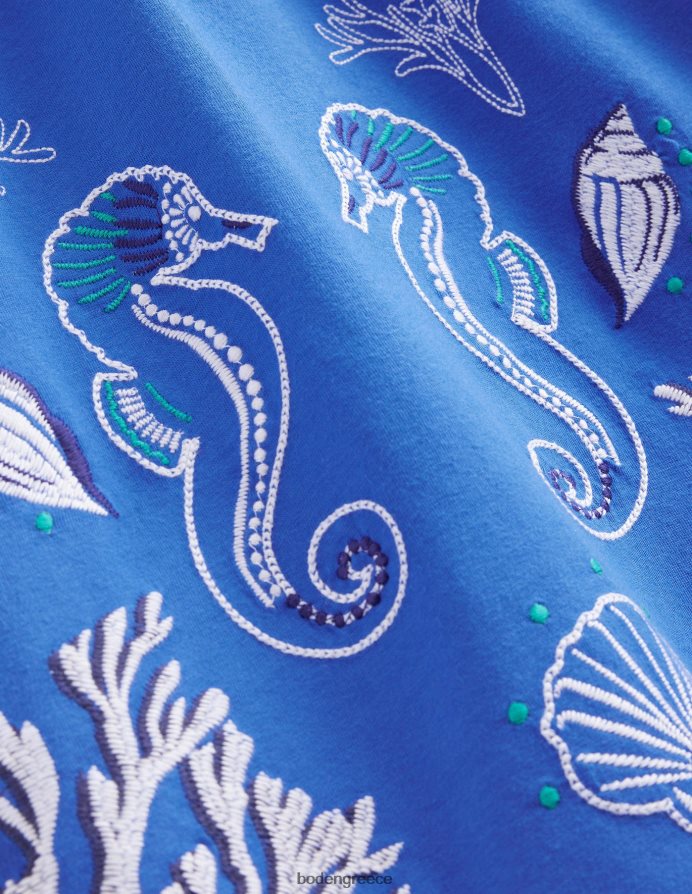 μπλε καμπάνα είδη ένδυσης φόρεμα ζέρσεϊ με χαλαρή μέση Boden κορίτσια 464PH82945