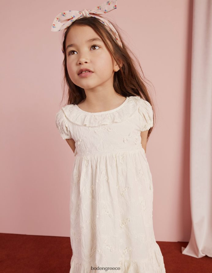 ελεφαντόδοντο είδη ένδυσης Φόρεμα με ντιπ μπροντέρι Boden κορίτσια 464PH82957