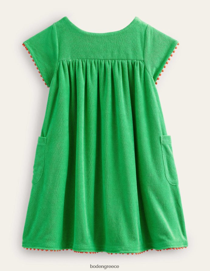 πράσινα λουλούδια αλόης είδη ένδυσης κεντητό φόρεμα με πετσέτα Boden κορίτσια 464PH82973