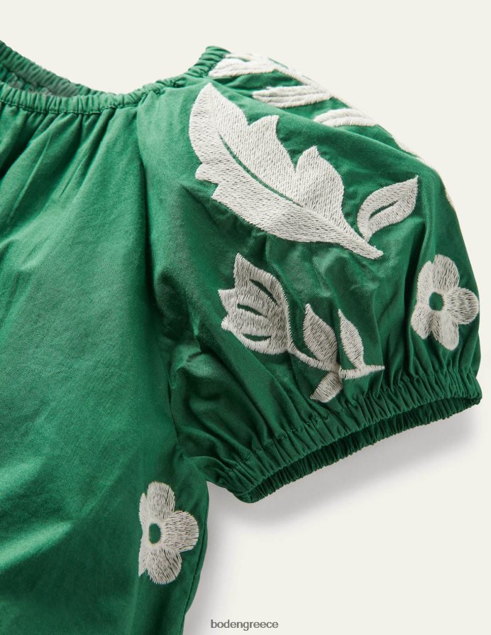 πράσινη πιπεριά πουλιά είδη ένδυσης φουστάνι κεντητό φόρεμα Boden κορίτσια 464PH83158