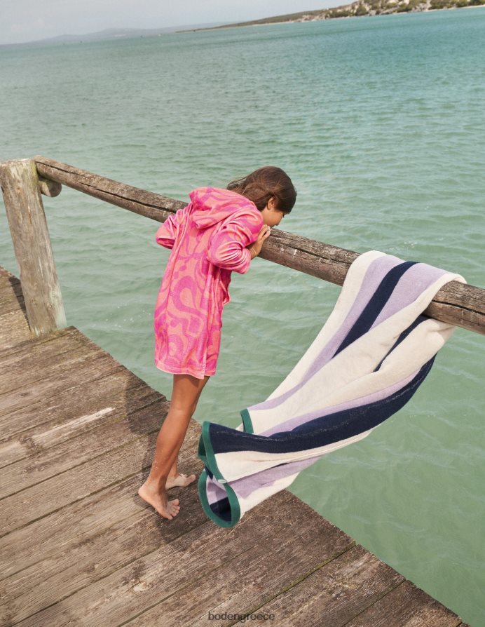 ροδακινί μπουνιά ροζ είδη ένδυσης μοτίβο φόρεμα παραλίας Boden κορίτσια 464PH83178