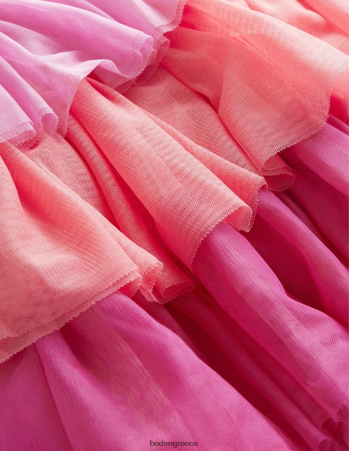 ροδάκινο ανοιξιάτικο φλαμίνγκο είδη ένδυσης Φόρεμα με λογότυπο με στρώσεις από τούλι Boden κορίτσια 464PH83236