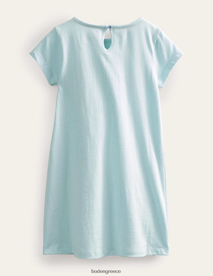 παγωμένο ακουα μπλε είδη ένδυσης απλικέ φόρεμα μπλουζάκι Boden κορίτσια 464PH83243