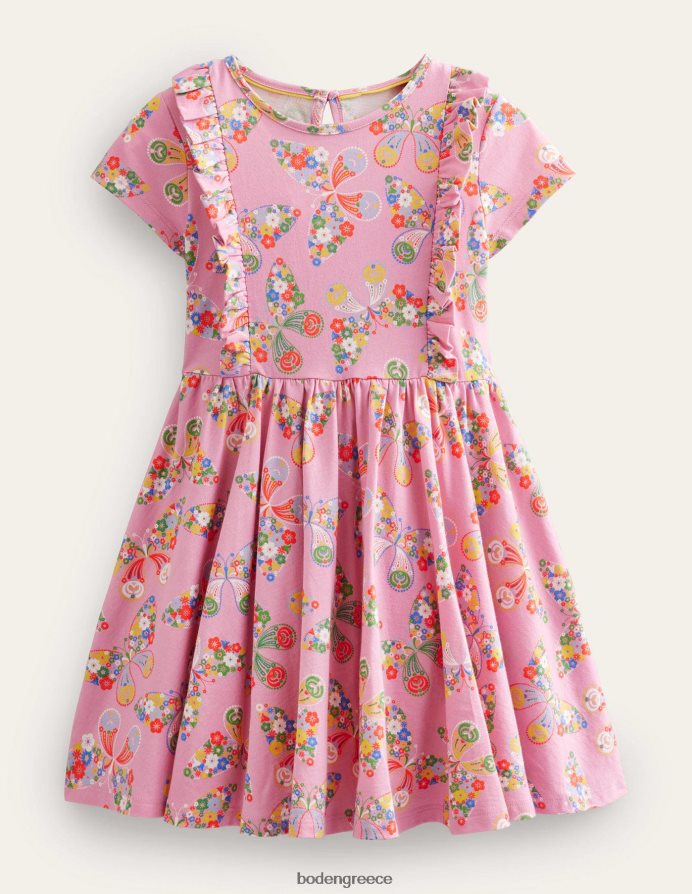 ροζ πεταλούδες φορμάικας είδη ένδυσης στριφτό φόρεμα Boden κορίτσια 464PH83288