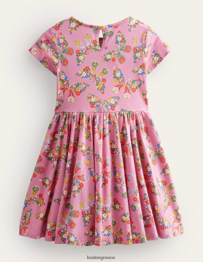 ροζ πεταλούδες φορμάικας είδη ένδυσης στριφτό φόρεμα Boden κορίτσια 464PH83288