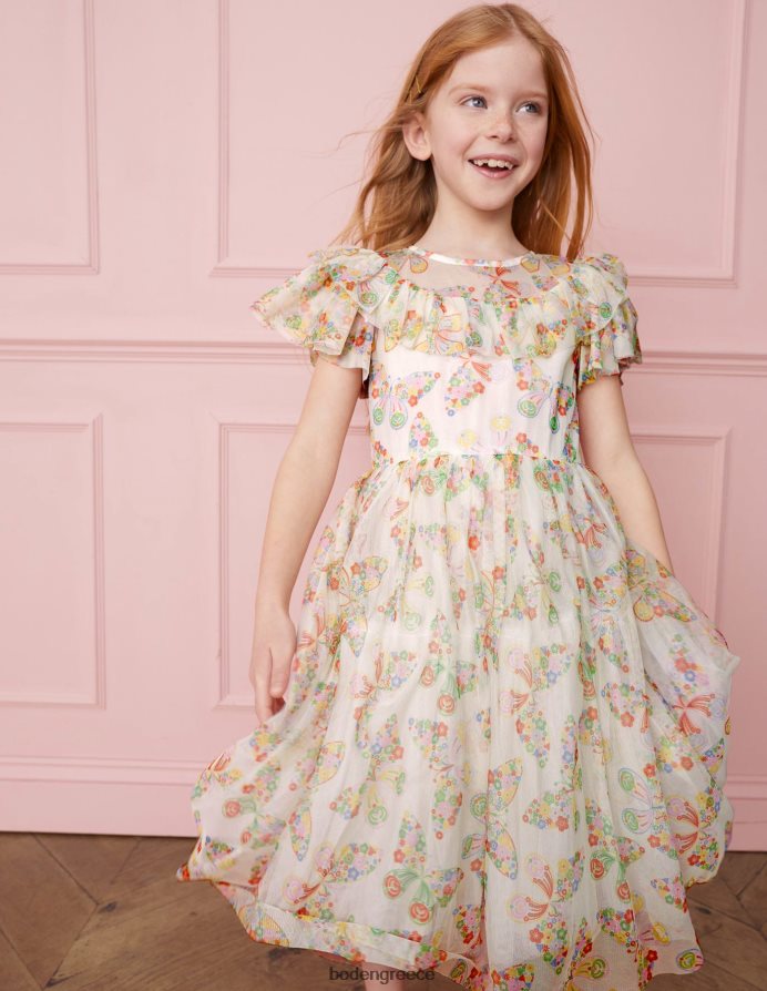 ιβουάρ μούλτι πεταλούδες είδη ένδυσης φόρεμα από τούλι Boden κορίτσια 464PH83293