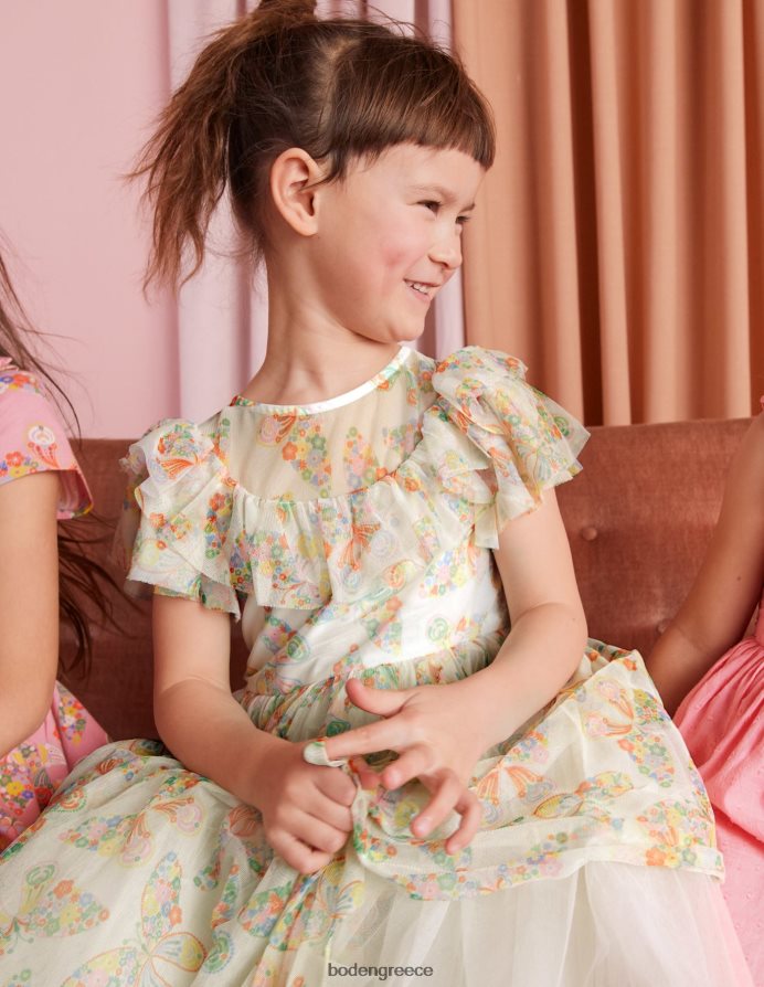ιβουάρ μούλτι πεταλούδες είδη ένδυσης φόρεμα από τούλι Boden κορίτσια 464PH83293