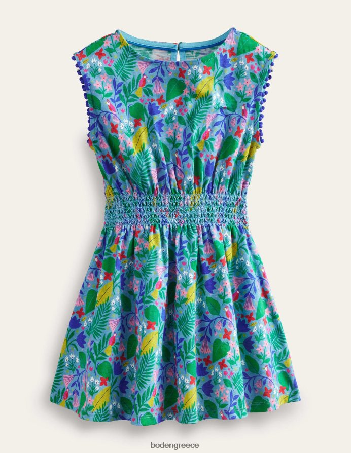 αμπέλου πολλαπλών παπαγάλων είδη ένδυσης εμπριμέ γιορτινό φόρεμα Boden κορίτσια 464PH8742