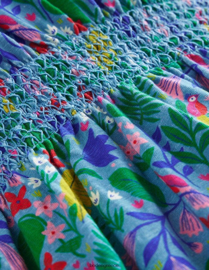 αμπέλου πολλαπλών παπαγάλων είδη ένδυσης εμπριμέ γιορτινό φόρεμα Boden κορίτσια 464PH8742