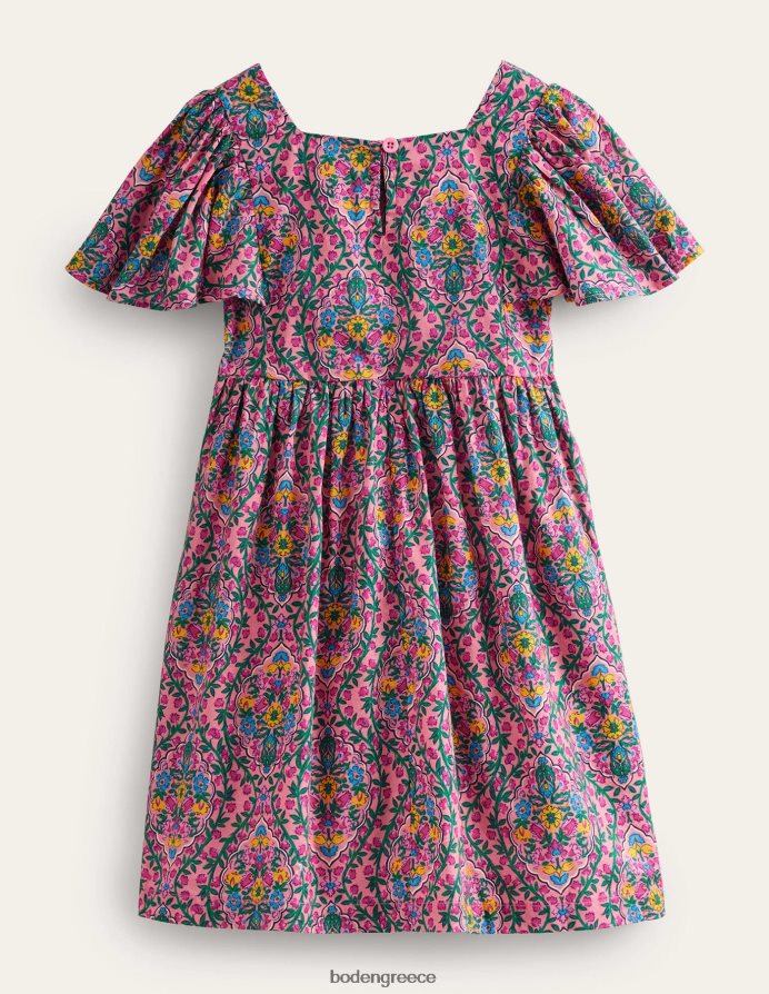 αμπέλι αζαλέας είδη ένδυσης Φόρεμα με εμπριμέ μανίκια Boden κορίτσια 464PH8746