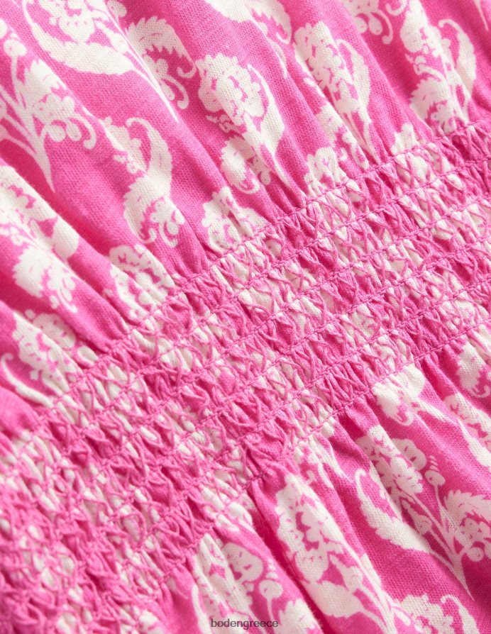 λουλουδάτο γραμματόσημο από άνθη δαμασκηνιάς είδη ένδυσης εμπριμέ γιορτινό φόρεμα Boden κορίτσια 464PH8747