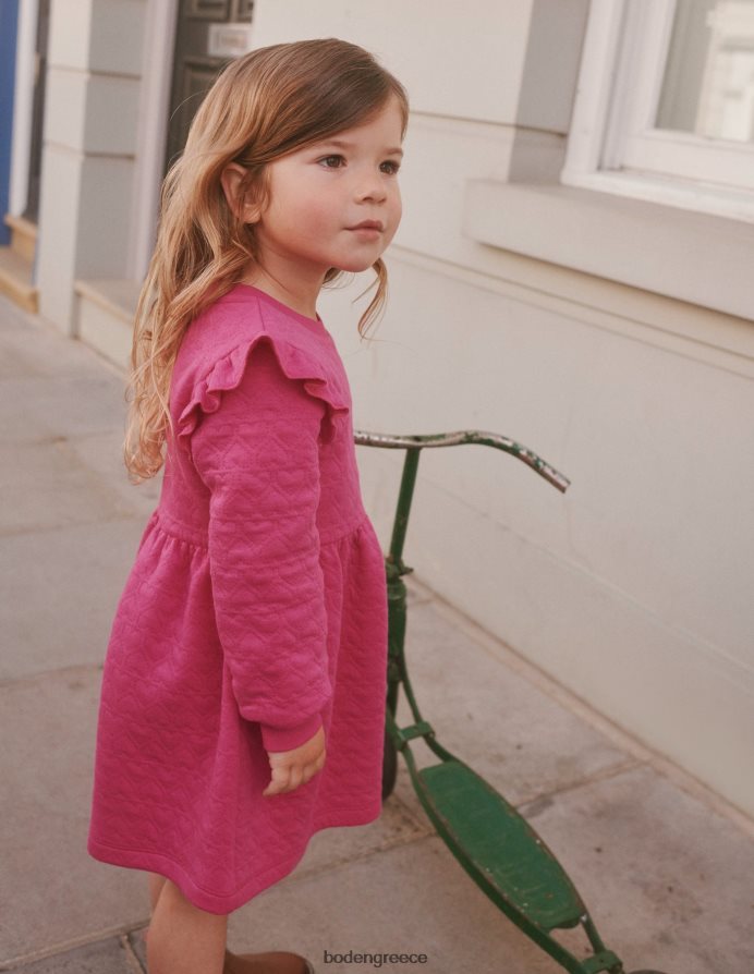 ροζ φλοξ είδη ένδυσης φόρεμα καρδιά ζακάρ ιδρώτα Boden κορίτσια 464PH8748