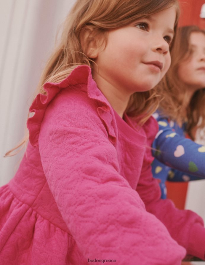 ροζ φλοξ είδη ένδυσης φόρεμα καρδιά ζακάρ ιδρώτα Boden κορίτσια 464PH8748