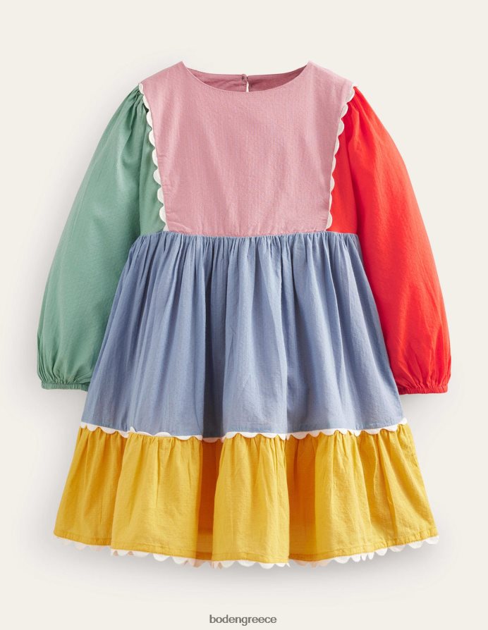 πολυ είδη ένδυσης κλιμακωτό φόρεμα από χτένι Boden κορίτσια 464PH8749