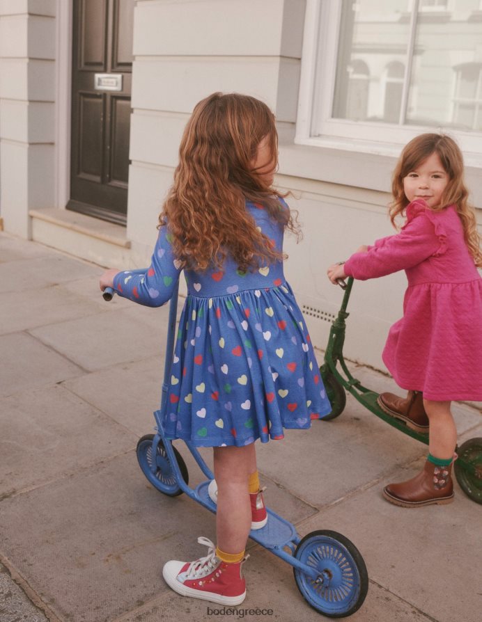 κολεγιακές καρδιές ναυτικού είδη ένδυσης φόρεμα μπαλαρίνας ζέρσεϊ Boden κορίτσια 464PH8750