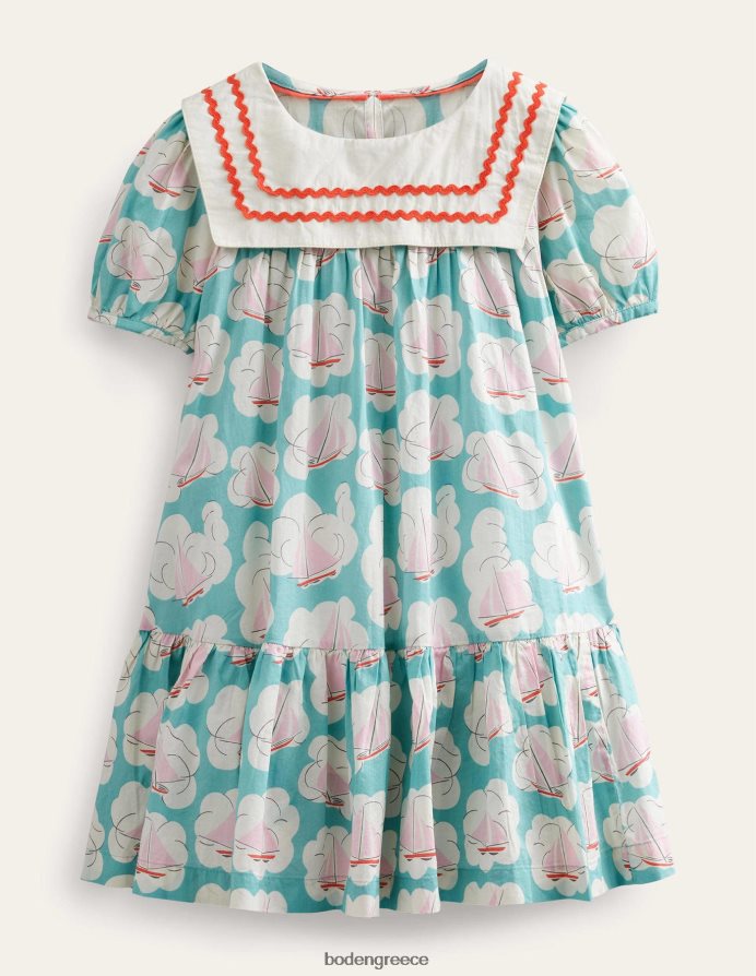 τύπωμα aqua boat είδη ένδυσης υφαντό ναυτικό φόρεμα Boden κορίτσια 464PH82966