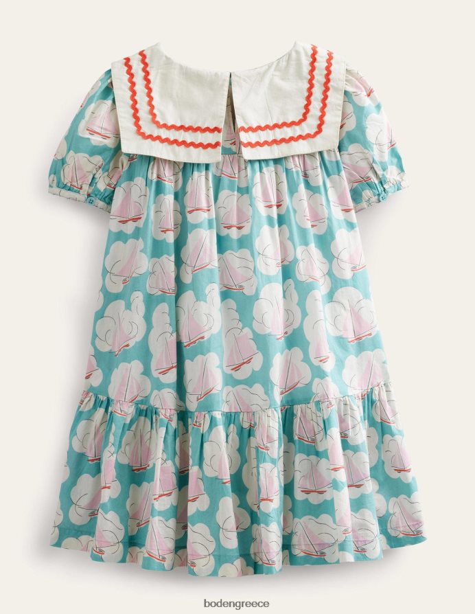 τύπωμα aqua boat είδη ένδυσης υφαντό ναυτικό φόρεμα Boden κορίτσια 464PH82966