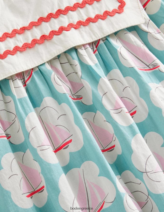 τύπωμα aqua boat είδη ένδυσης υφαντό ναυτικό φόρεμα Boden κορίτσια 464PH82966