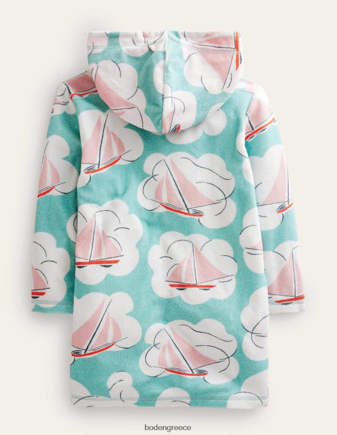 aqua sea blue σκάφη είδη ένδυσης μοτίβο φόρεμα παραλίας Boden κορίτσια 464PH83275