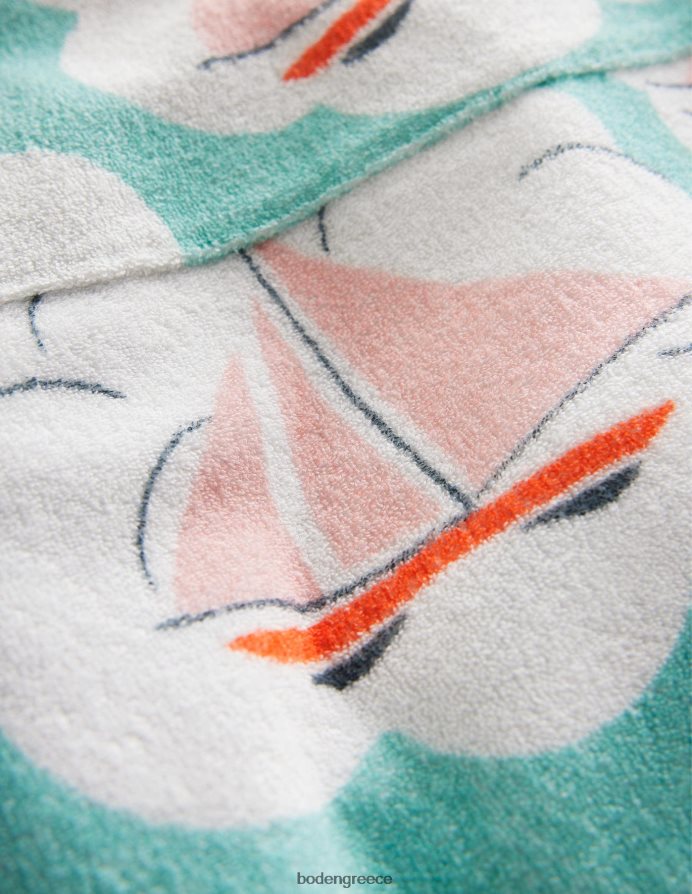 aqua sea blue σκάφη είδη ένδυσης μοτίβο φόρεμα παραλίας Boden κορίτσια 464PH83275