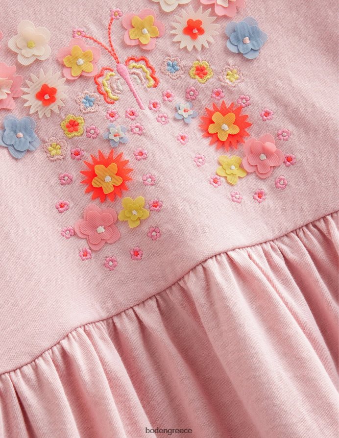 boto ροζ πεταλούδα είδη ένδυσης φόρεμα ζέρσεϊ φλουτερ Boden κορίτσια 464PH82996