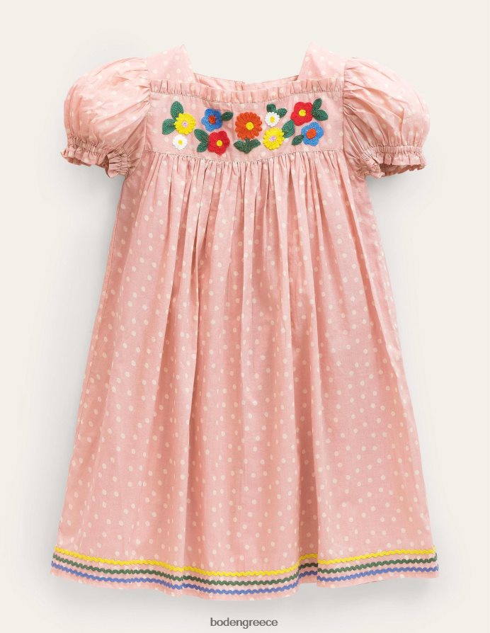 λουλουδάτο boto pink spot είδη ένδυσης κεντητό υφαντό φόρεμα Boden κορίτσια 464PH83105