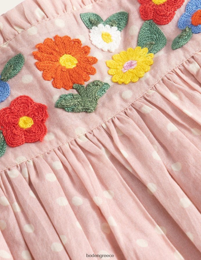 λουλουδάτο boto pink spot είδη ένδυσης κεντητό υφαντό φόρεμα Boden κορίτσια 464PH83105