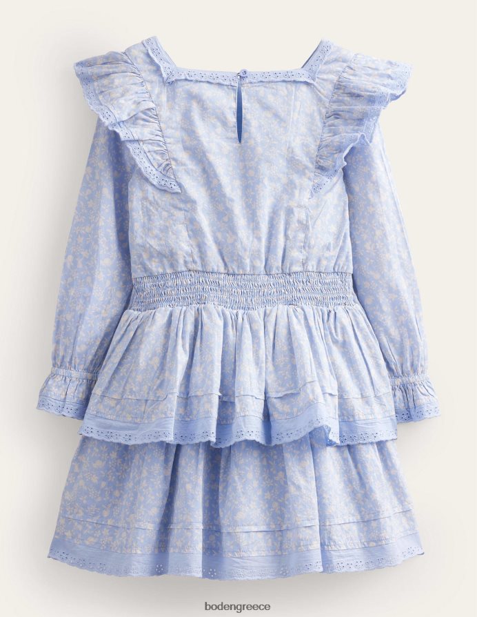 μπλε brunnera είδη ένδυσης υφαντό δαντελένιο φόρεμα Boden κορίτσια 464PH82911