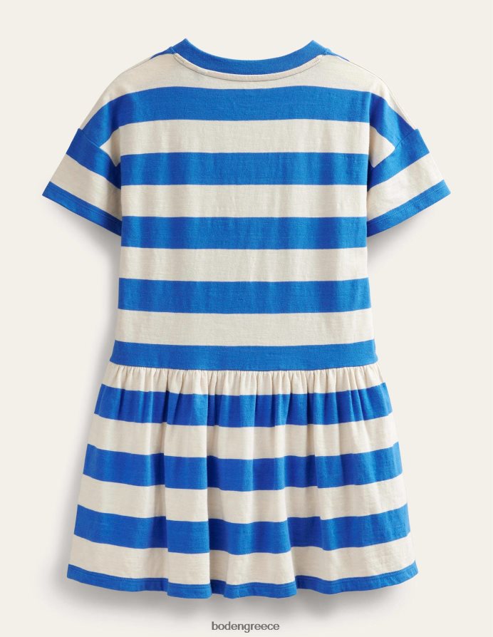 μπλε καμπάνα/ιβουάρ είδη ένδυσης γραφικό casual φόρεμα ζέρσεϊ Boden κορίτσια 464PH82824