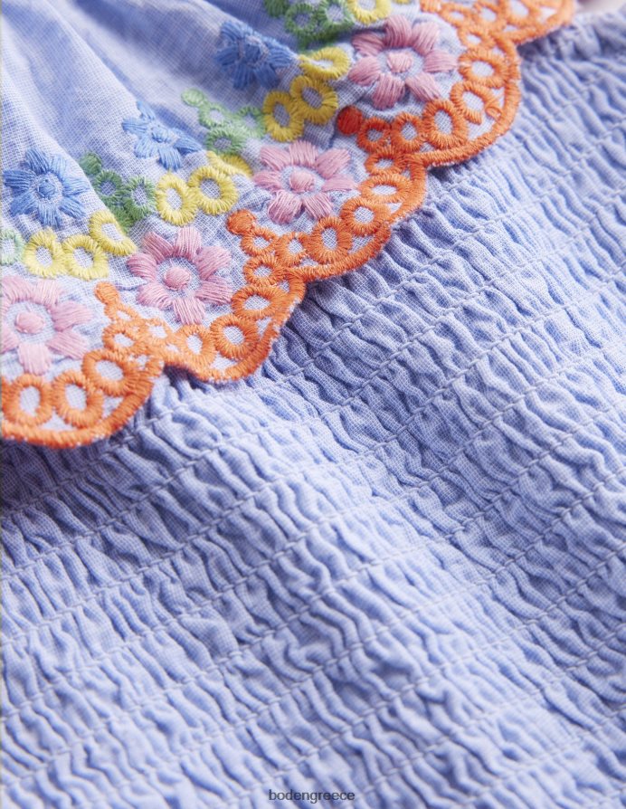 μπλε chambray είδη ένδυσης φόρεμα με σκαλοπάτι Boden κορίτσια 464PH83231