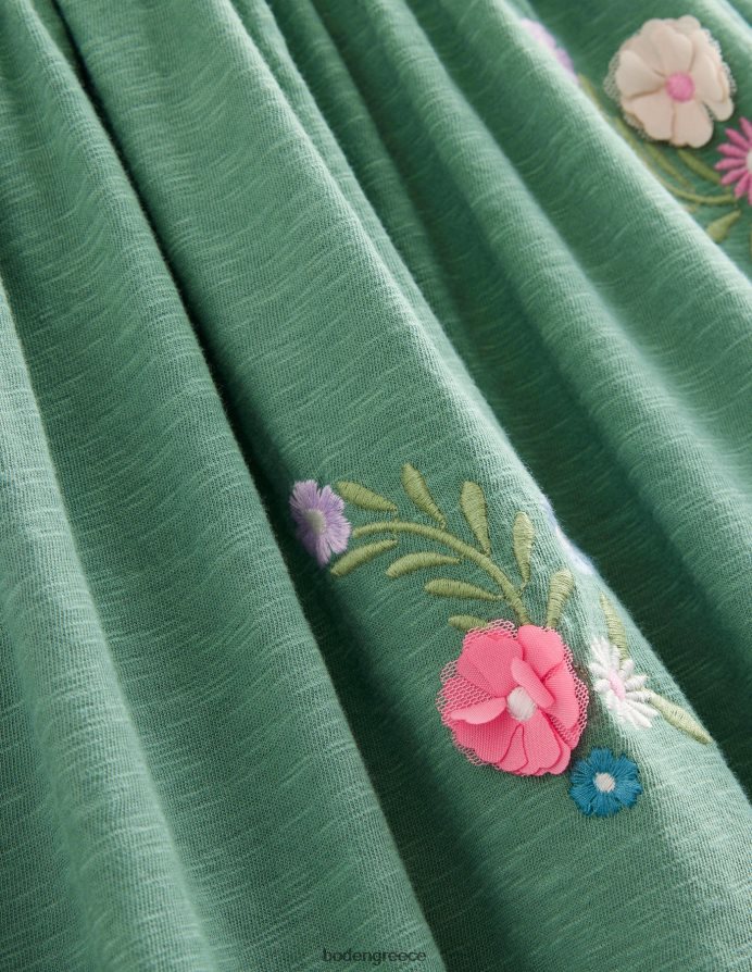 csarite green είδη ένδυσης κεντημένο ζέρσεϊ φόρεμα Boden κορίτσια 464PH8745