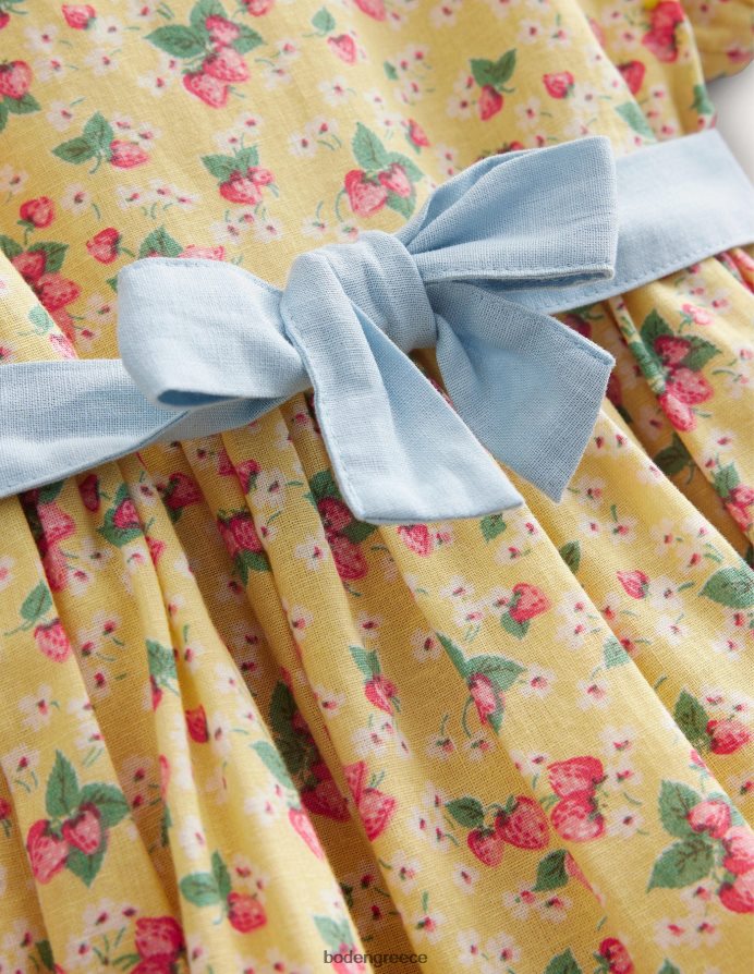 νεραγκούλα φράουλα ditsy είδη ένδυσης vintage φόρεμα παπιγιόν Boden κορίτσια 464PH82841