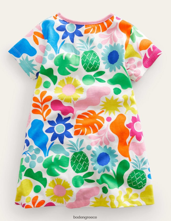 floral πολλαπλών διακοπών είδη ένδυσης κοντομάνικο εμπριμέ τουνίκ Boden κορίτσια 464PH82977