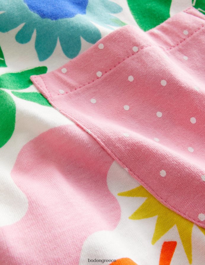 floral πολλαπλών διακοπών είδη ένδυσης κοντομάνικο εμπριμέ τουνίκ Boden κορίτσια 464PH82977