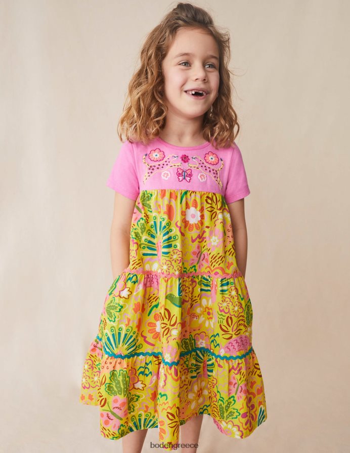 ανθικά ζώα φραγκοστάφυλου είδη ένδυσης φόρεμα με λογότυπο maxi Boden κορίτσια 464PH82905