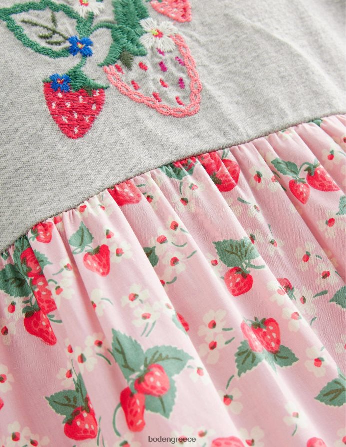 γαλλική ροζ φράουλα είδη ένδυσης φόρεμα με λογότυπο maxi Boden κορίτσια 464PH82912