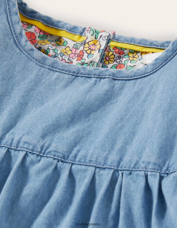 mid vintage τζιν είδη ένδυσης τζιν φόρεμα με μανίκια αγάπης καρδιά Boden κορίτσια 464PH82924