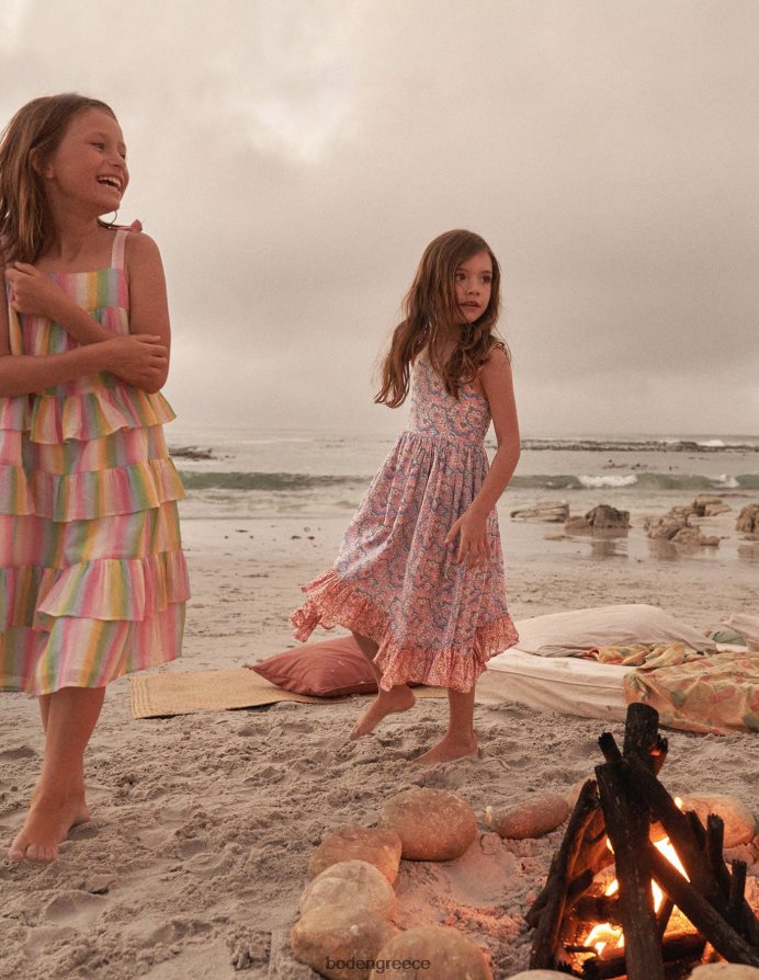 λούπινο και ροδάκινο paisley είδη ένδυσης φόρεμα με μαντήλι Boden κορίτσια 464PH82803