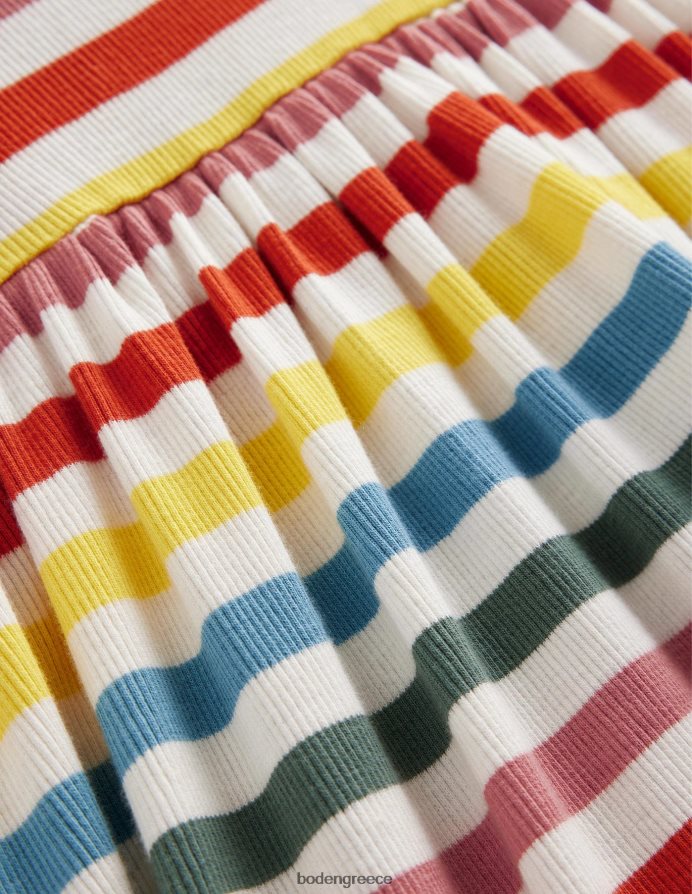 πολλαπλή λωρίδα είδη ένδυσης rib twirly φόρεμα Boden κορίτσια 464PH83014