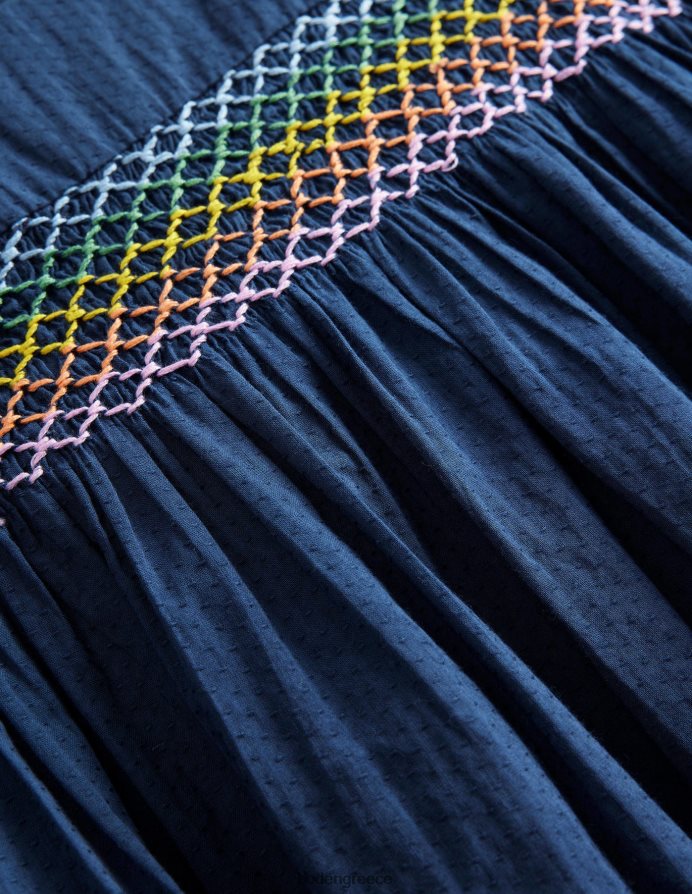 λουλούδια κολεγιακού ναυτικού είδη ένδυσης ουράνιο τόξο smocked φόρεμα Boden κορίτσια 464PH82976