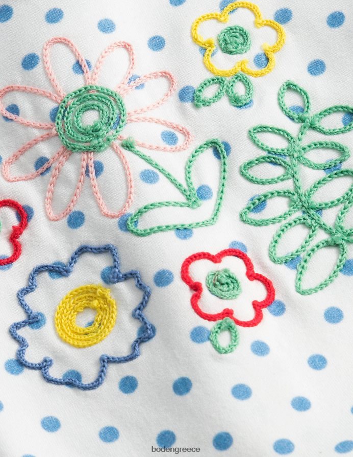 λουλουδάτο λοβό βανίλιας/κηλίδα wren είδη ένδυσης φόρεμα ζέρσεϊ με αλυσίδα Boden κορίτσια 464PH83108