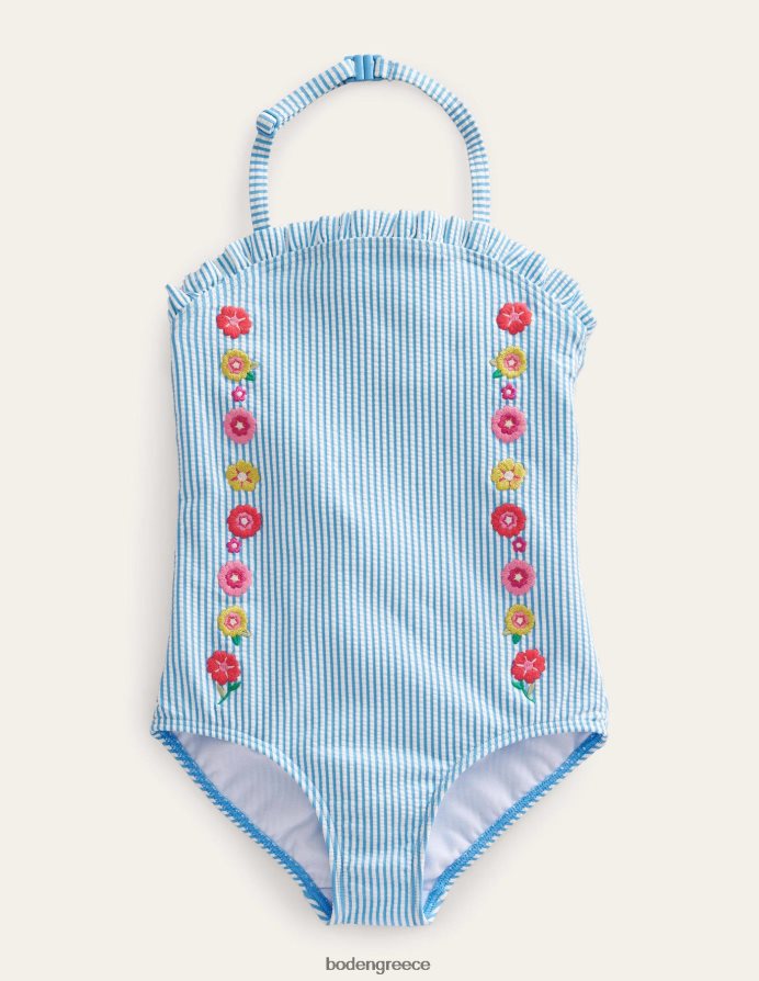 ιβουάρ μπλε ρίγα σανίδα του σερφ είδη ένδυσης μπαντό μαγιό Boden κορίτσια 464PH82700
