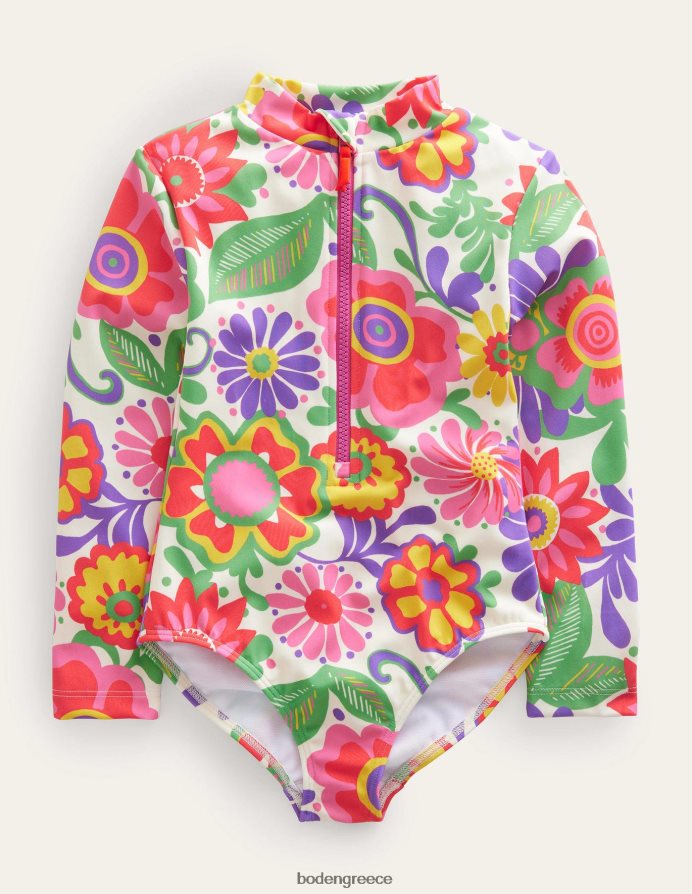 πολλαπλά σύννεφα ουράνιου τόξου είδη ένδυσης μακρυμάνικο μαγιό Boden κορίτσια 464PH82783