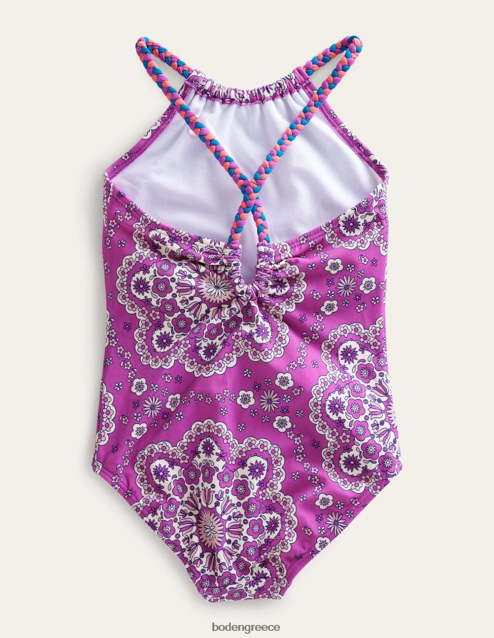 λαμπερή ορχιδέα ζαλισμένη μαργαρίτα είδη ένδυσης μαγιό με πλέξη θηλιά πίσω Boden κορίτσια 464PH82792